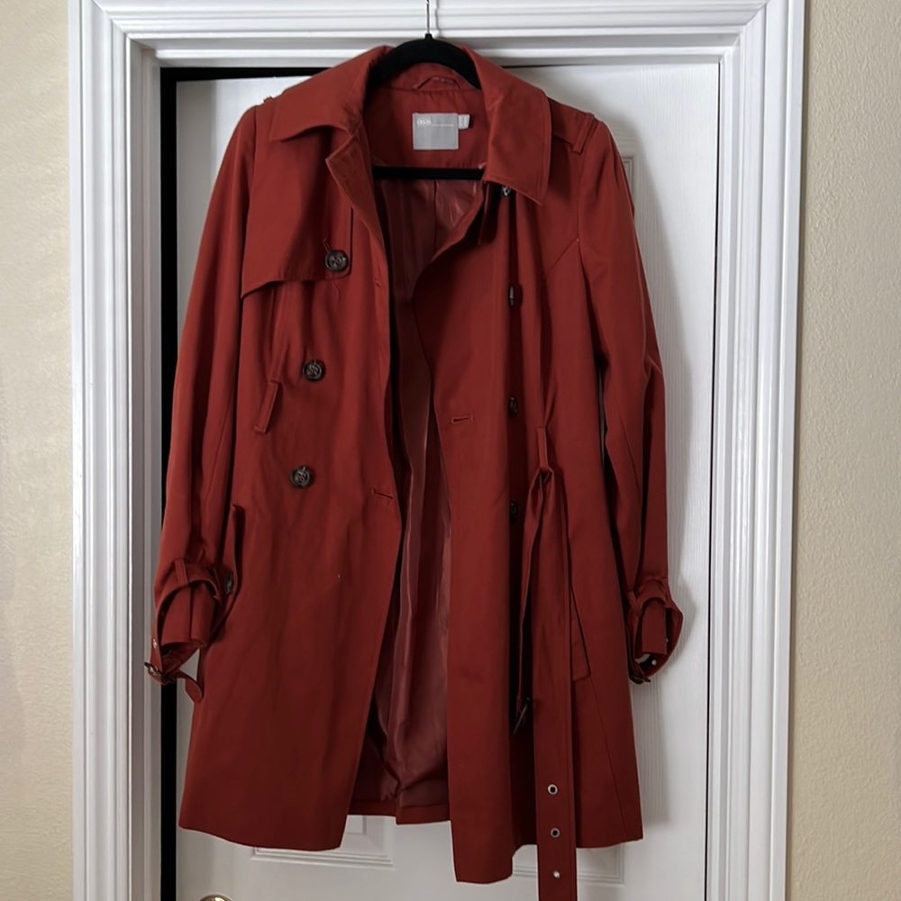 ASOS rust colored, mid length, trench coat